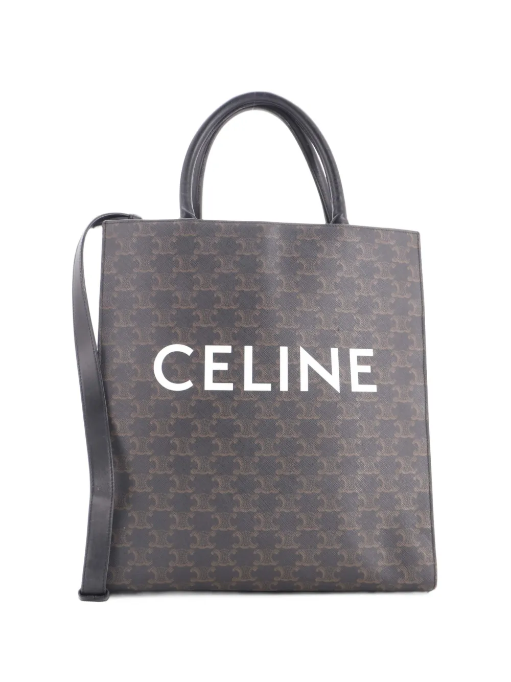 Celine Pre-Owned Vertical Cabas Triomphe Coated Canvas Medium tote bag - Braun