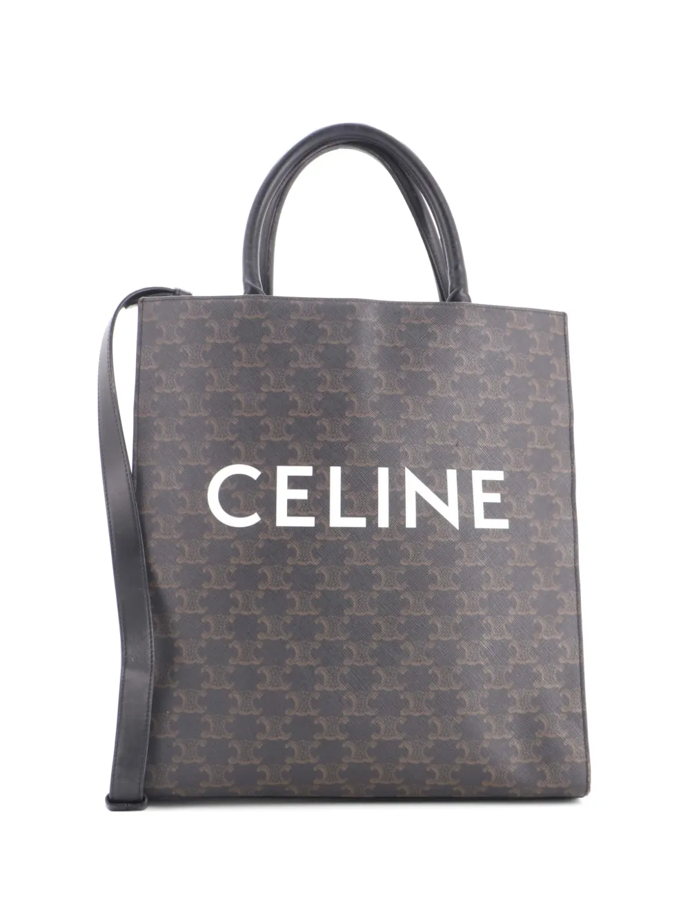 Celine Pre-Owned Vertical Cabas Triomphe Coated Canvas Medium tote bag - Marrone