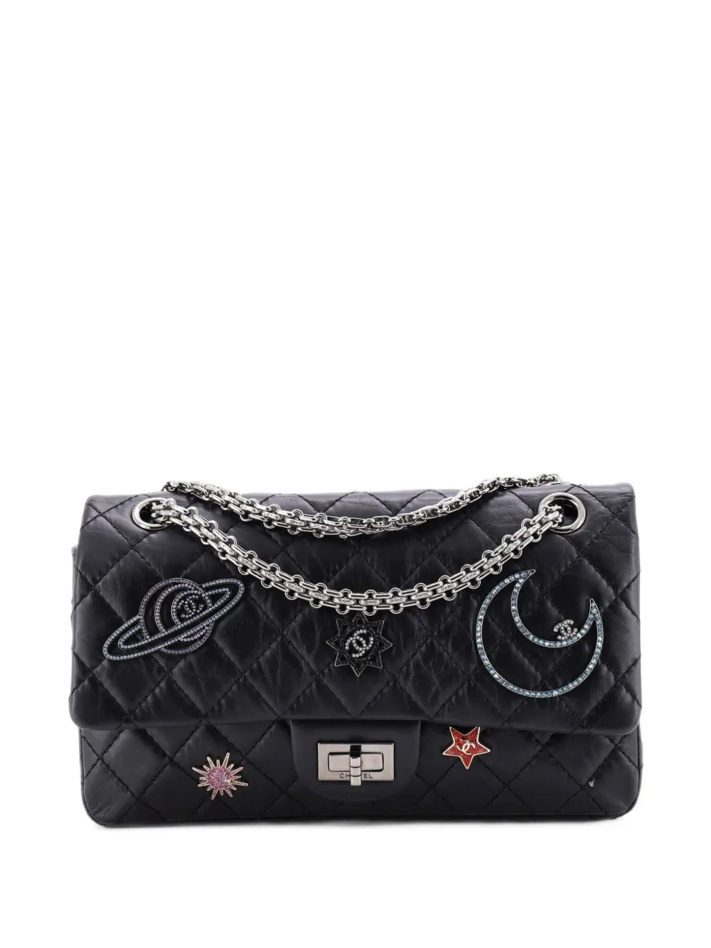 CHANEL Pre-Owned Space Charms Reissue 2.55 Flap Bag Quilted Aged Calfskin 225 shoulder bag - Black