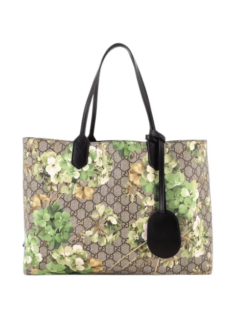 Gucci Pre-Owned tote mediana de piel con estampado Blooms GG
