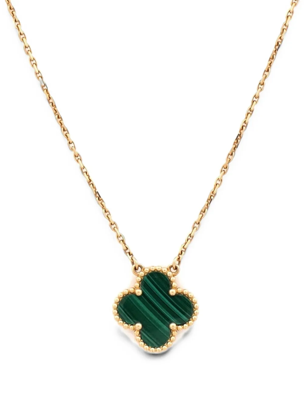 Van Cleef & Arpels Pre-Owned Vintage Alhambra Pendant 18K Yellow Gold and Malachite necklace - Oro