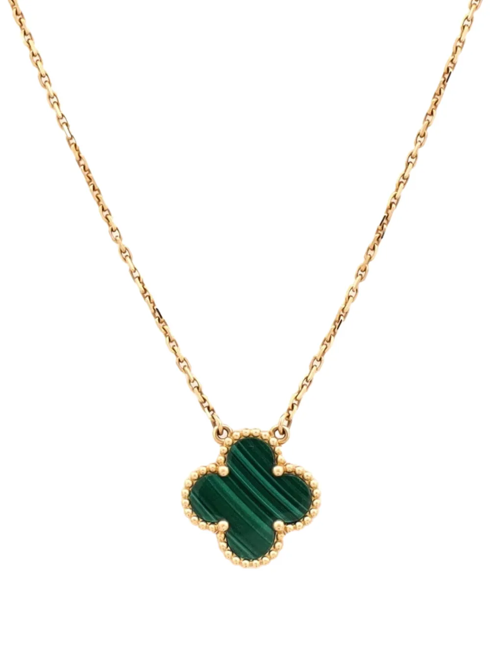 Van Cleef & Arpels Pre-Owned Vintage Alhambra Pendant 18K Yellow Gold and Malachite necklace - Oro
