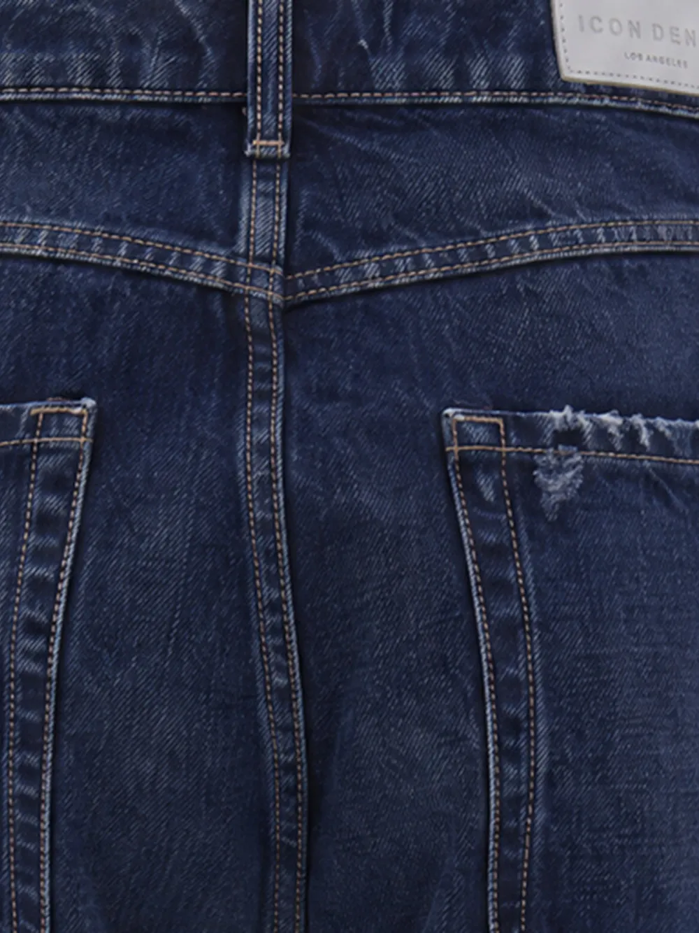 ICON DENIM Poppy gerafelde jeans met wijde pijpen Blauw