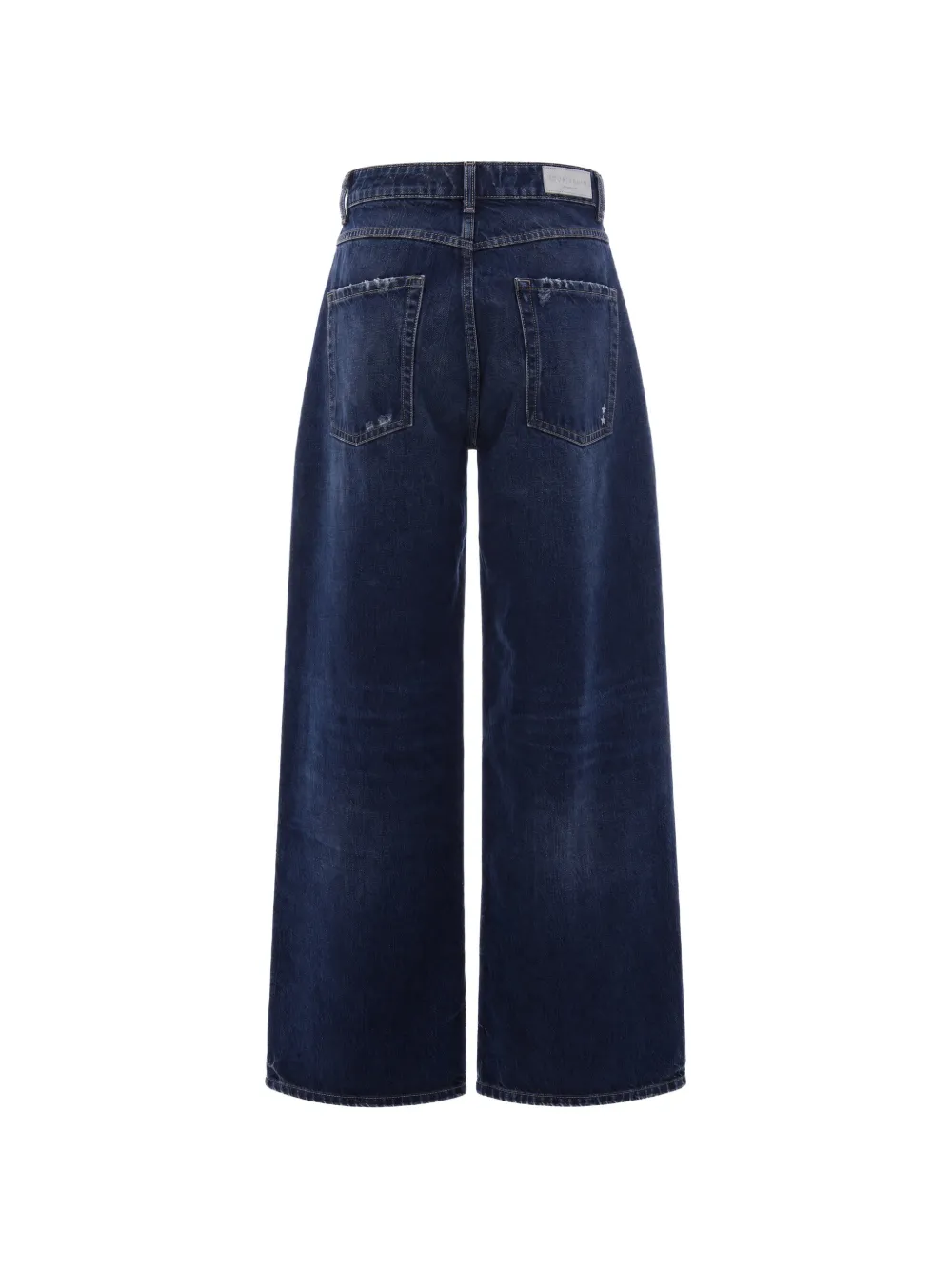 ICON DENIM Poppy gerafelde jeans met wijde pijpen Blauw