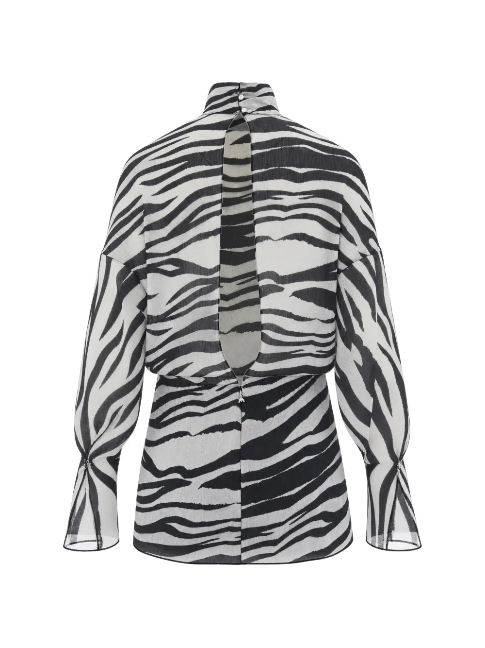 Patrizia Pepe Mini-jurk met zebra-print en open achterkant Wit