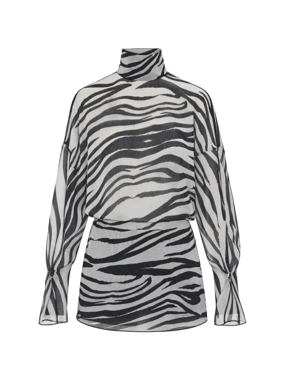 Patrizia Pepe Mini-jurk met zebra-print en open achterkant Wit