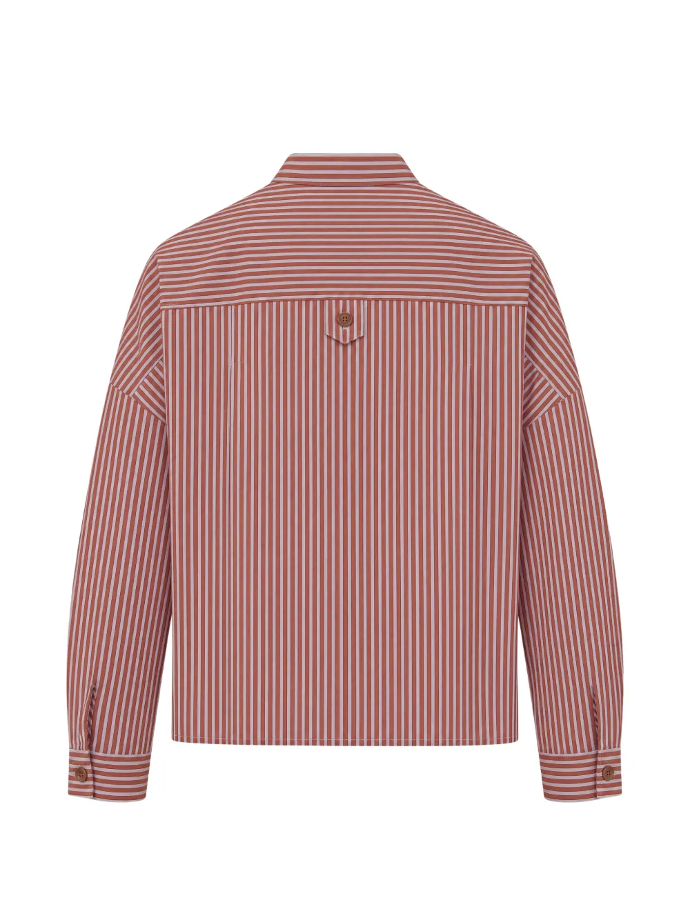 Sessun Striped Button-front Shirt Jacket In Red