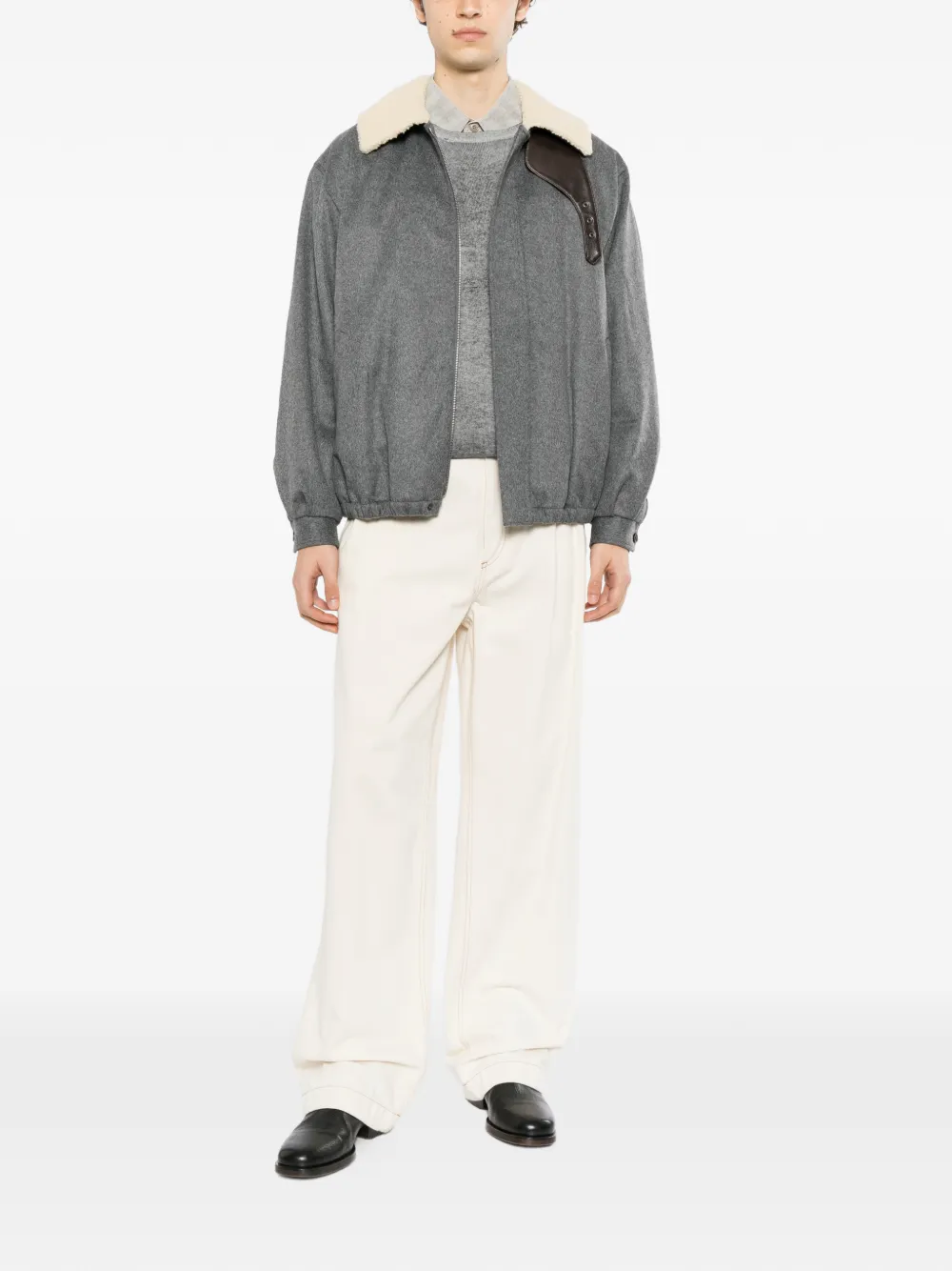 ssstein mouton-collar padded jacket - Grau