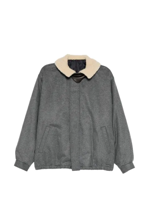 ssstein mouton-collar padded jacket