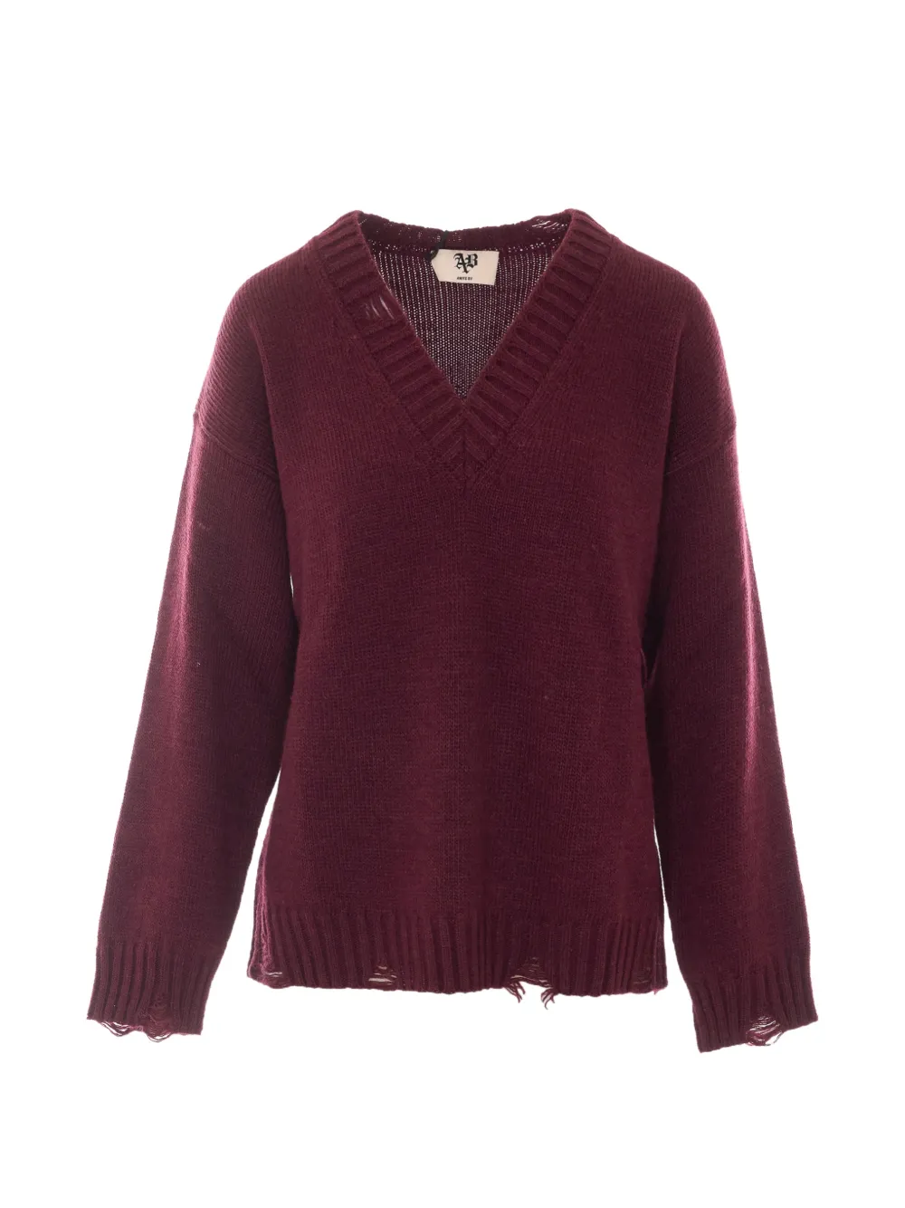 Aniye By Tina distressed V-neck sweater - Rosso