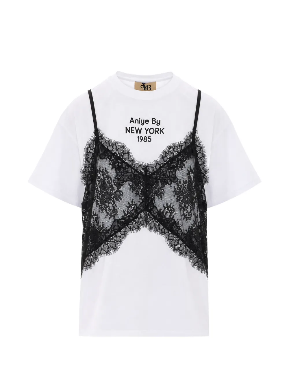 Aniye By Lila lace-detail T-shirt - Weiß