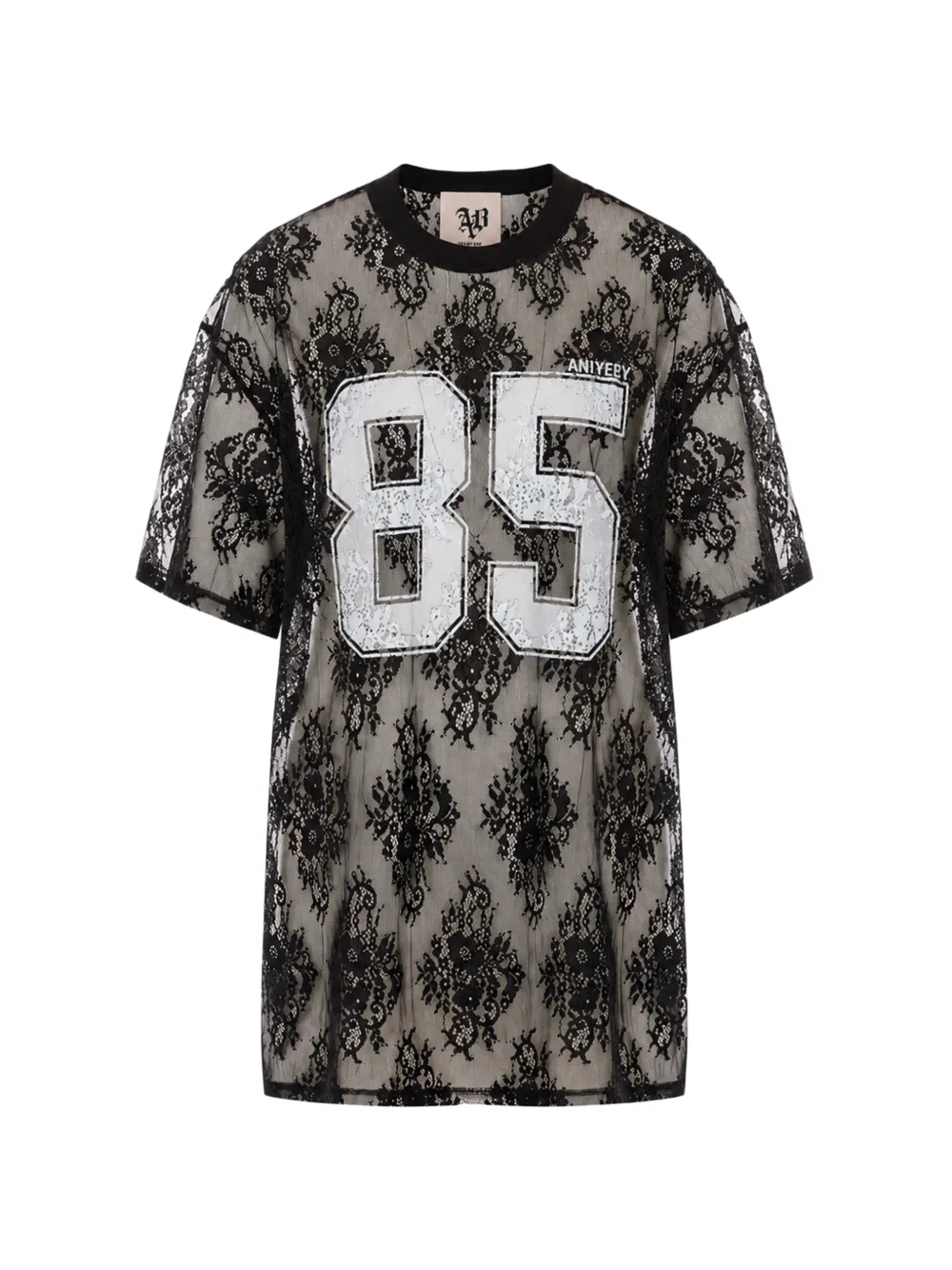 Aniye By Lila floral-lace T-shirt - Schwarz