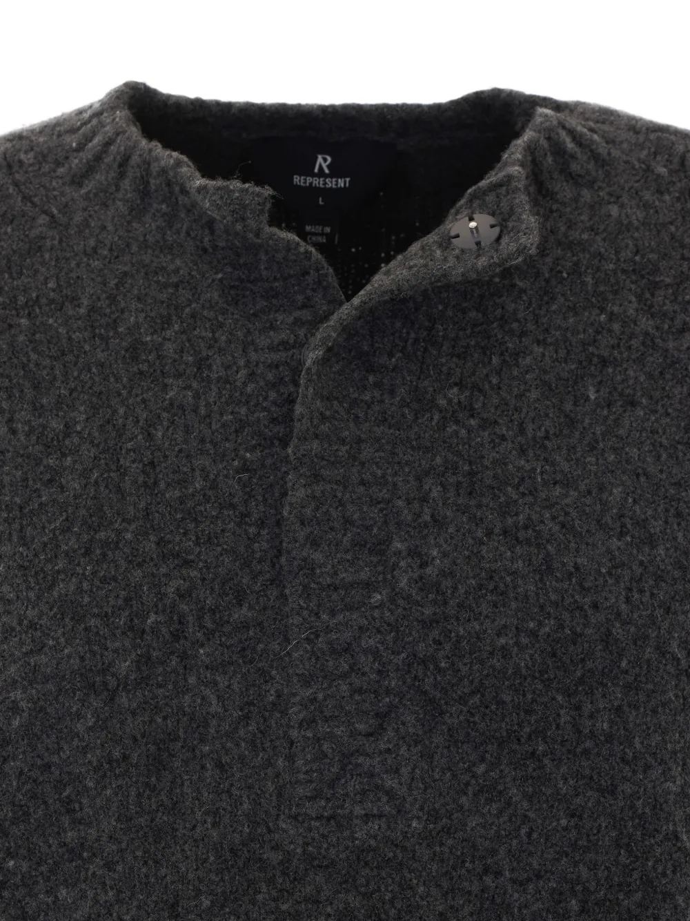 Represent Ramone trui met gedeeltelijke knoopsluiting Grijs