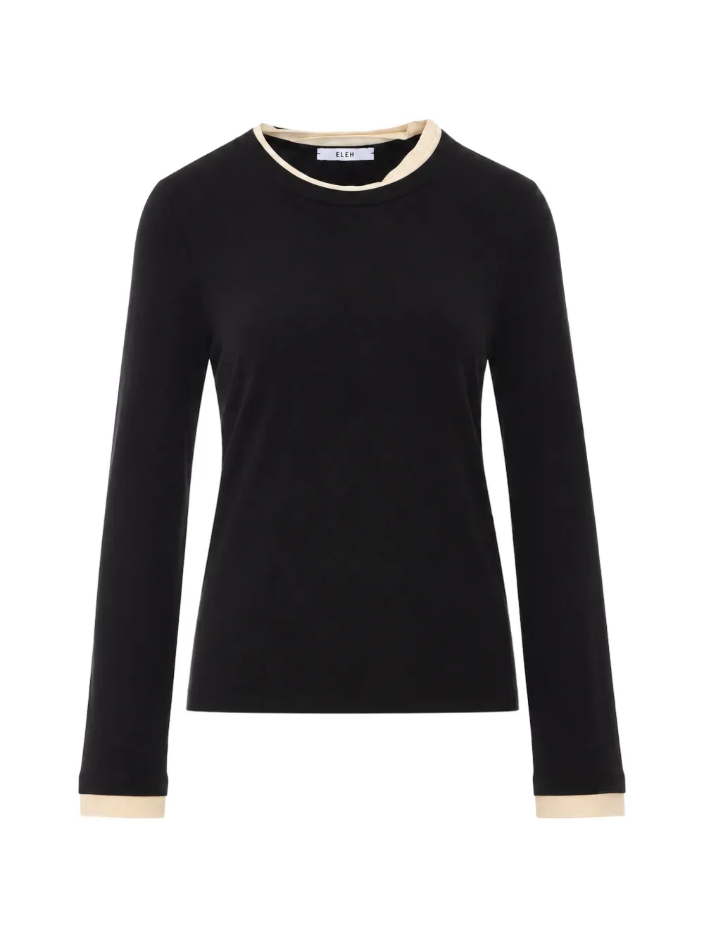 Eleh layered-detail crew-neck T-shirt - Schwarz