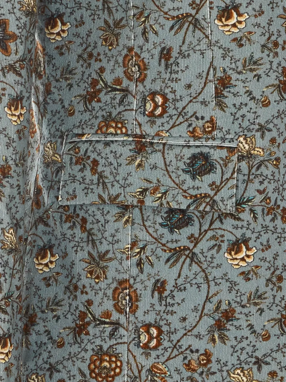 Circolo 1901 floral-print corduroy jacket Blauw