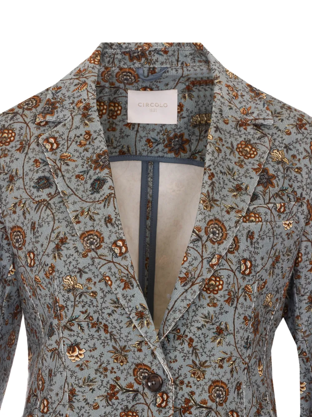 Circolo 1901 floral-print corduroy jacket Blauw