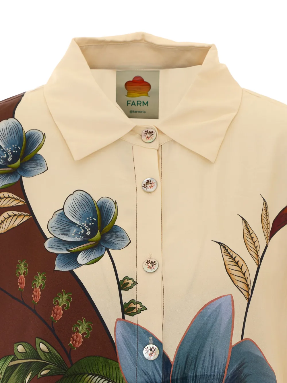 FARM Rio Milena buttoned collared shirt Beige