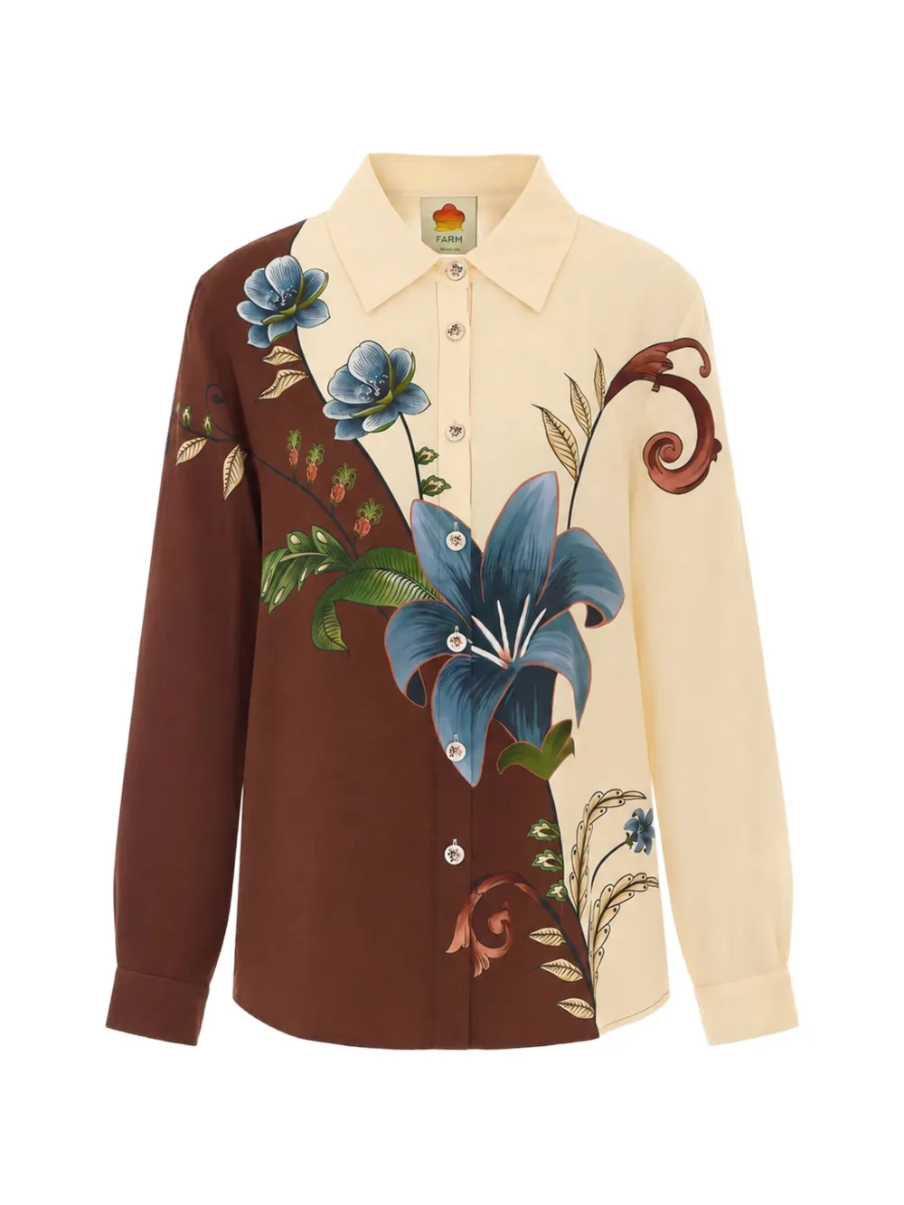 FARM Rio Milena buttoned collared shirt Beige