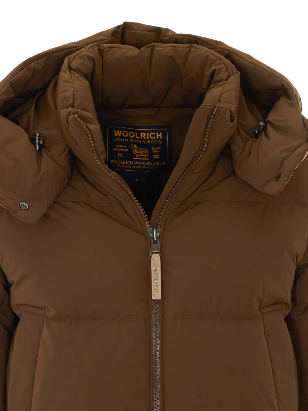 Woolrich Madison hooded puffer jacket Bruin