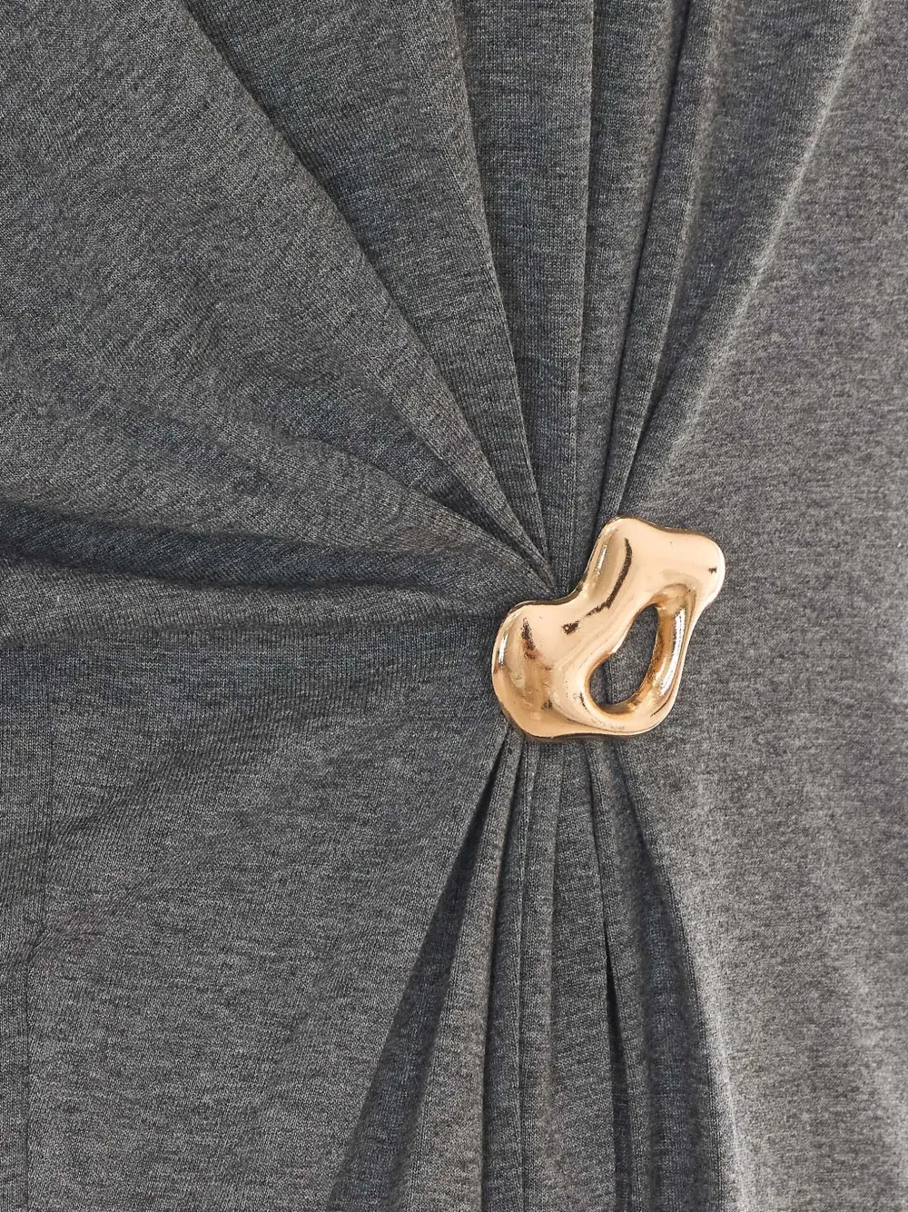 Essentiel Antwerp T-shirt met gesmockte voorkant Grijs