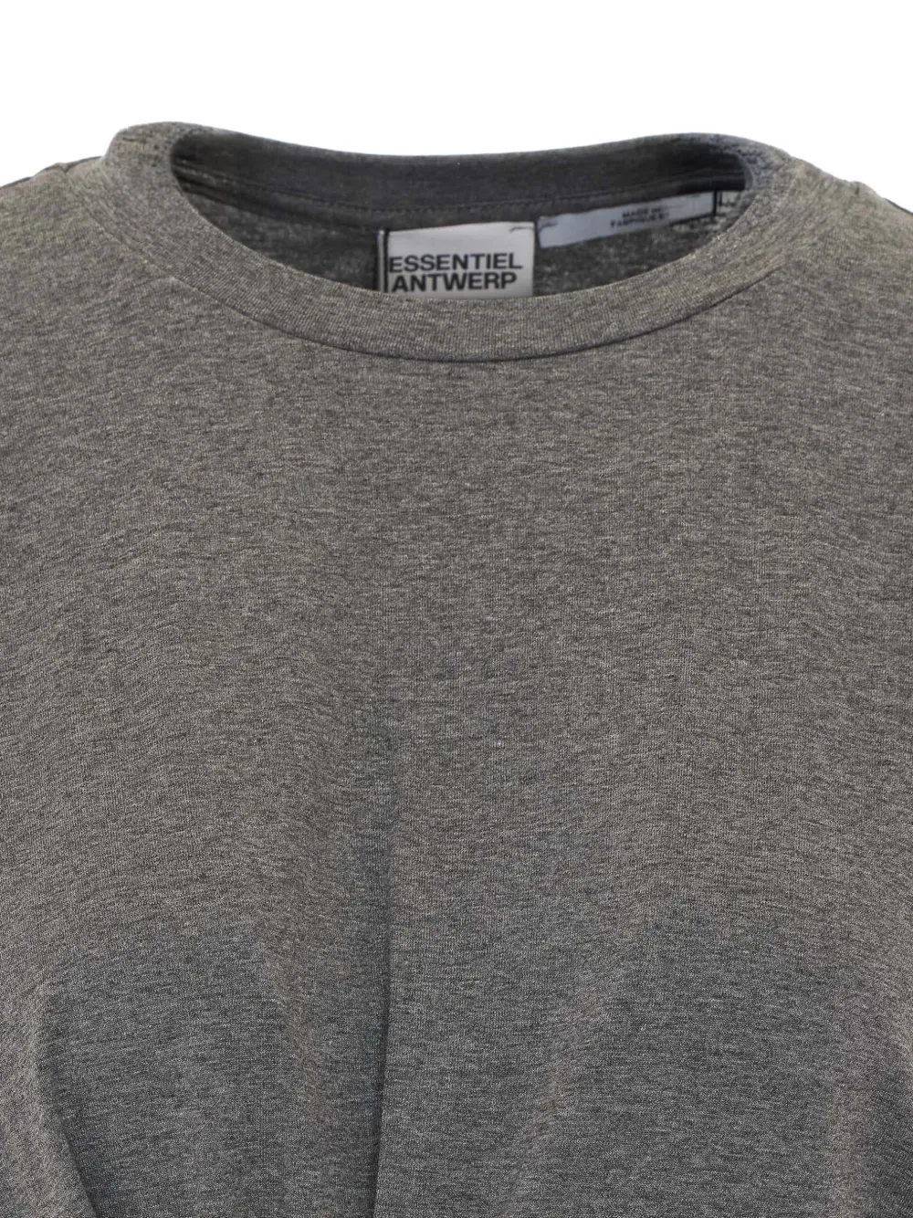 Essentiel Antwerp T-shirt met gesmockte voorkant Grijs