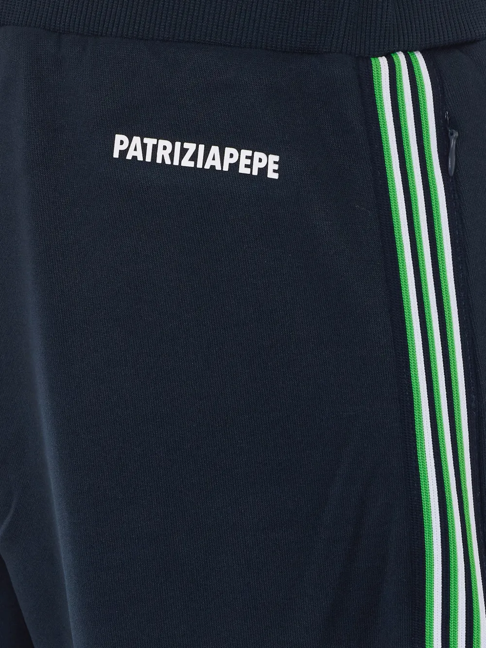 Patrizia Pepe logo-print side-stripe track pants Blauw