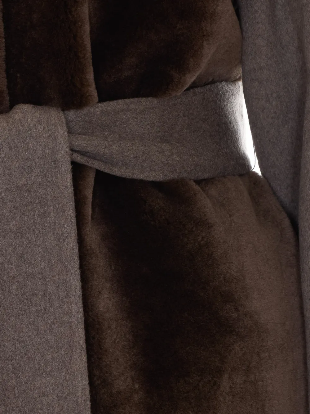 Fabiana Filippi belted shearling-panel coat Bruin
