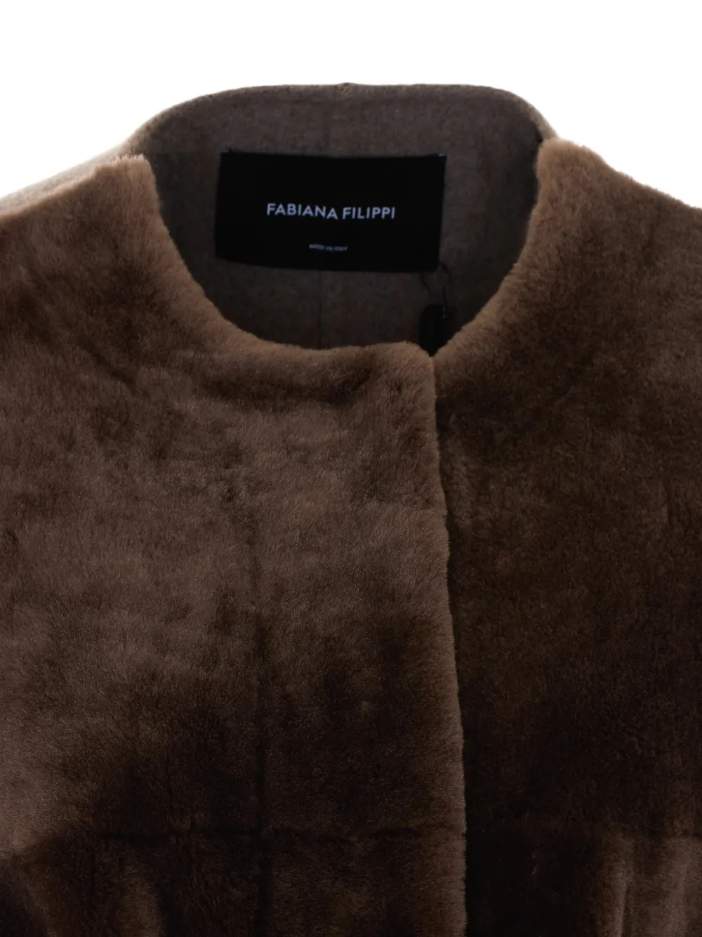 Fabiana Filippi belted shearling-panel coat Bruin
