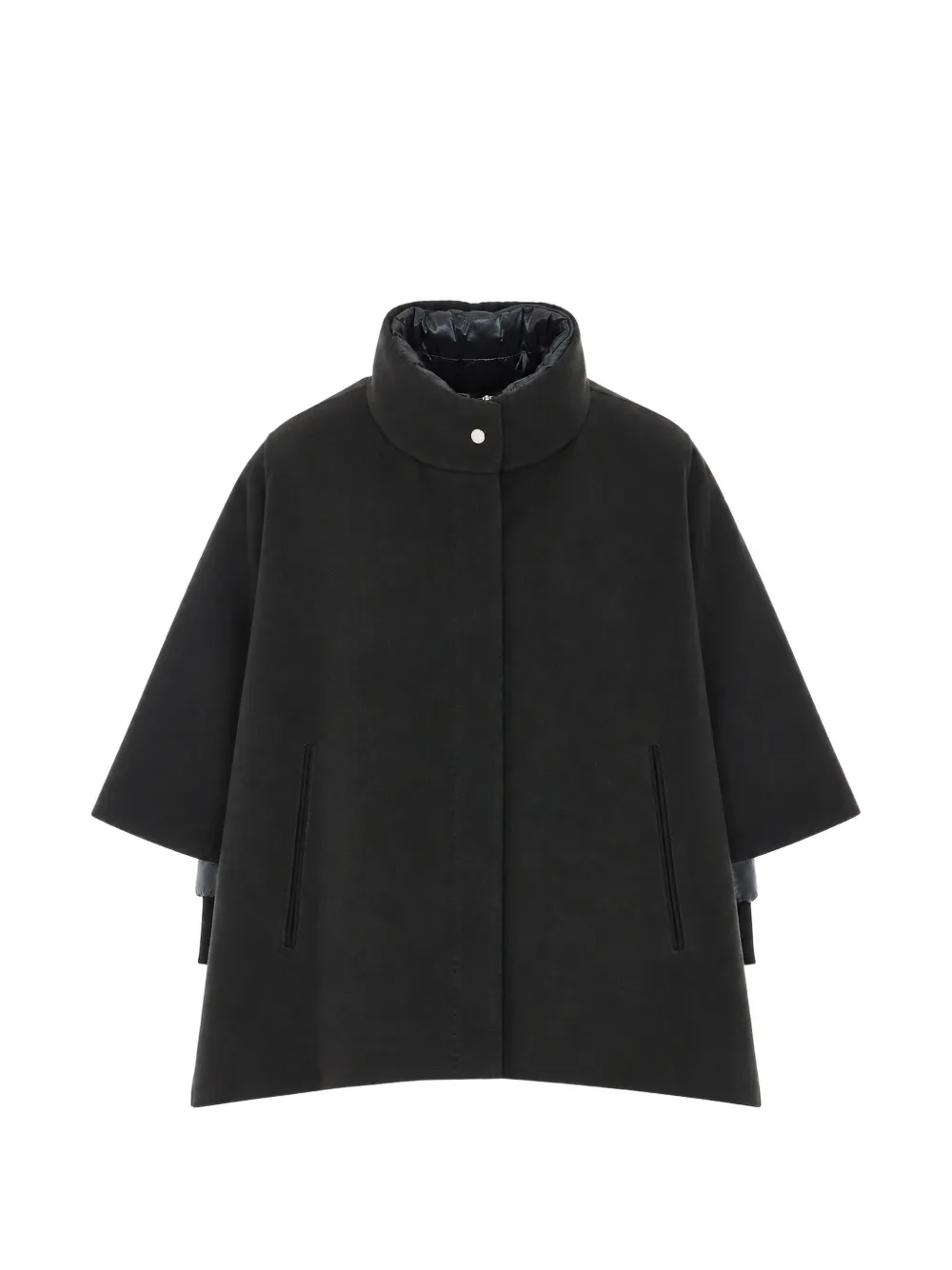 Moorer layered-sleeve high-neck cape - Vert Moorer layered-sleeve high-neck cape - Vert
