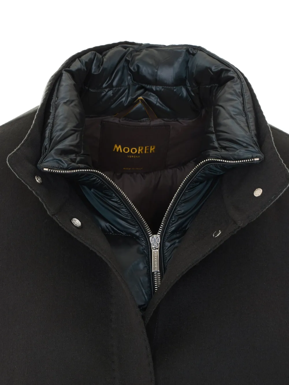 Moorer layered-sleeve high-neck cape Groen