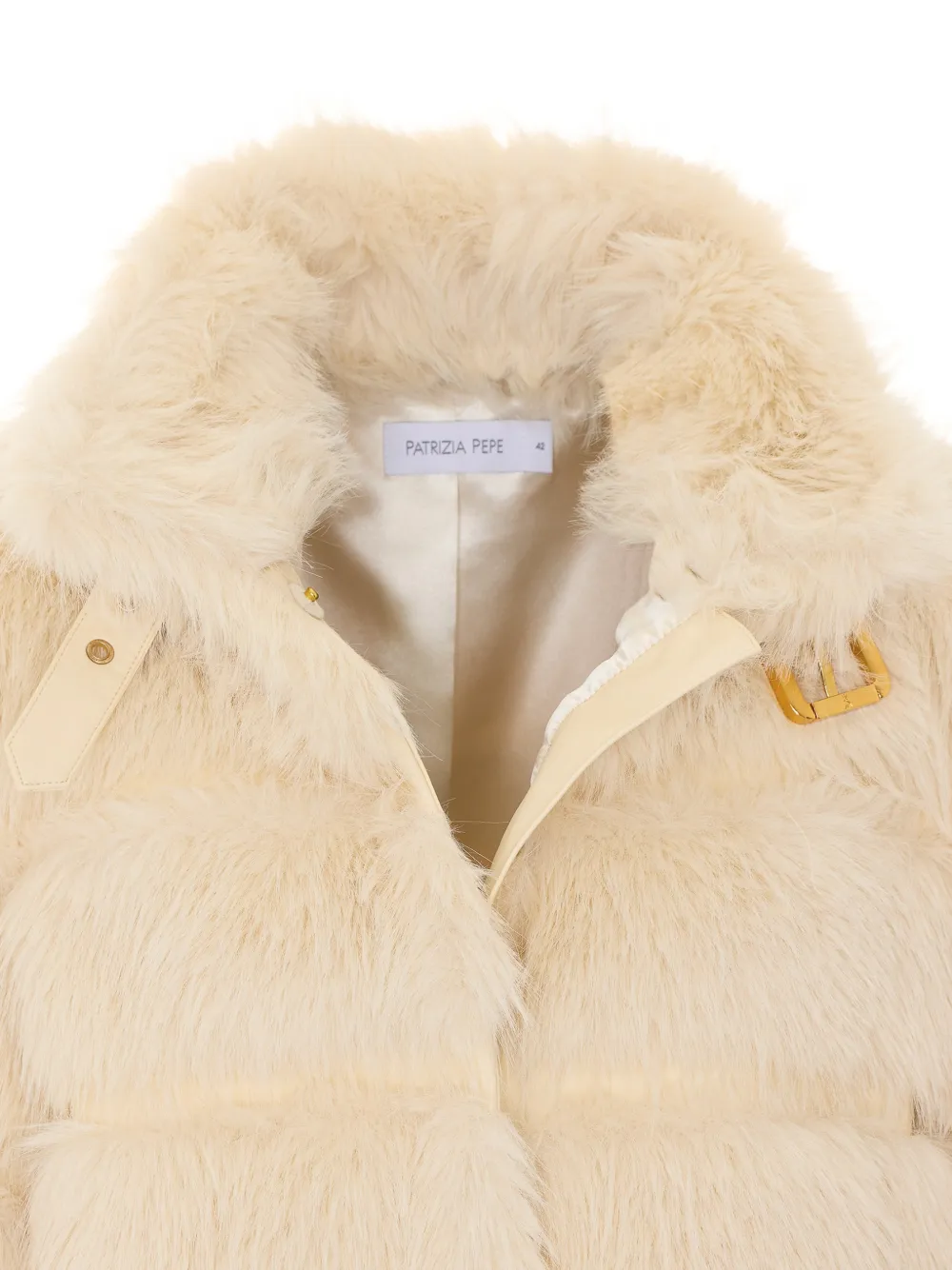 Patrizia Pepe Jas van imitatiebont met gesp-detail Beige