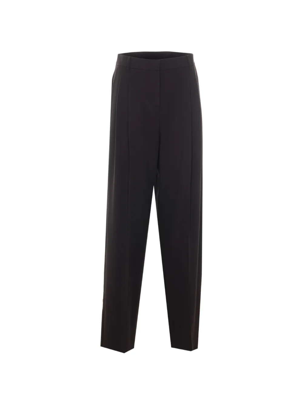 Patrizia Pepe pleated logo-plaque trousers Zwart