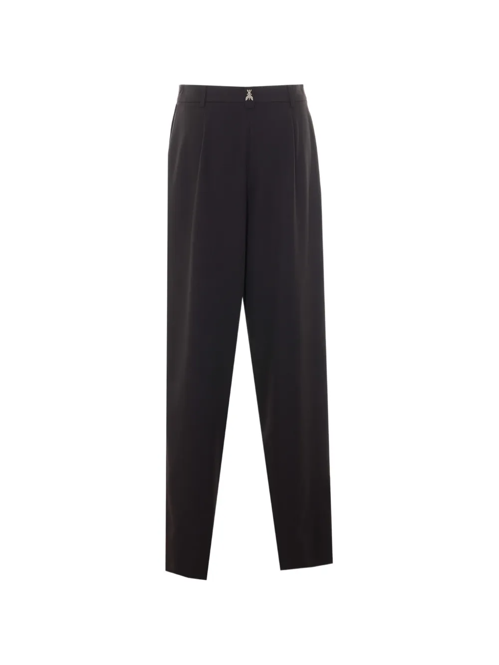 Patrizia Pepe pleated logo-plaque trousers Zwart