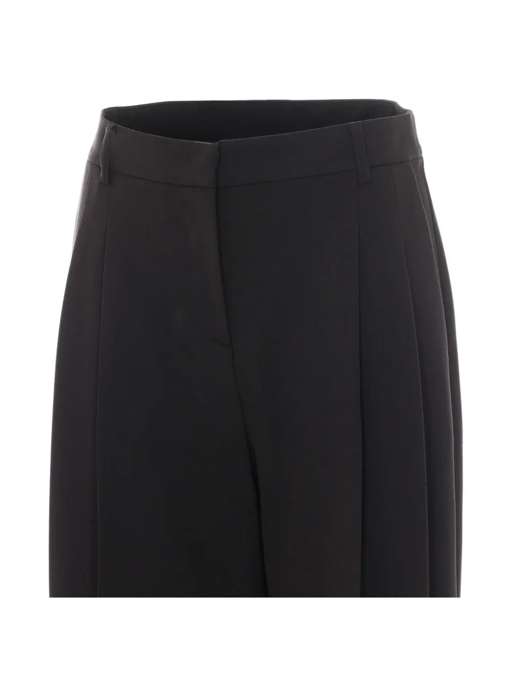 Patrizia Pepe pleated logo-plaque trousers Zwart