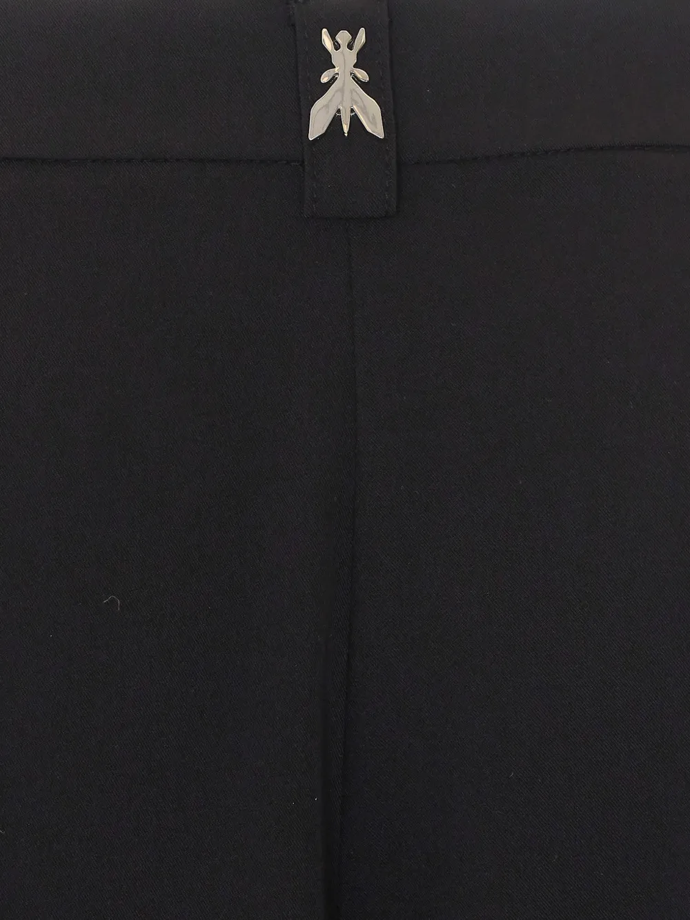 Patrizia Pepe pleated logo-plaque trousers Zwart
