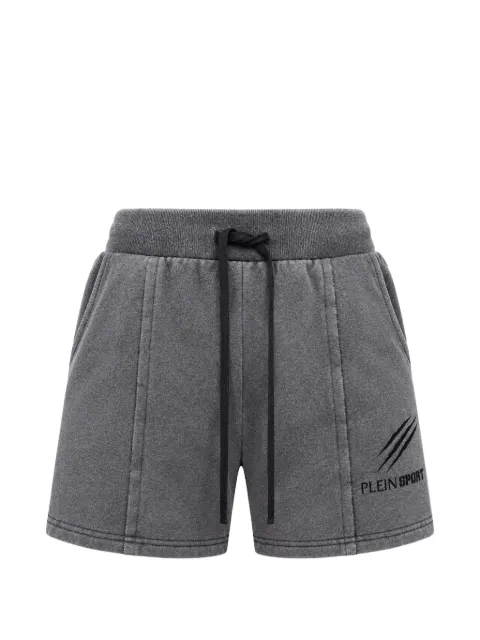 Plein Sport acid-wash logo-print mini shorts