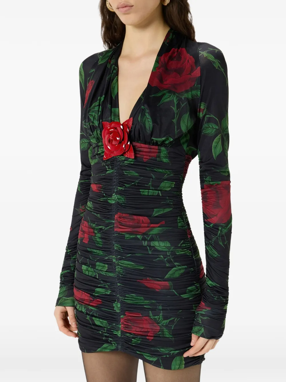 Blumarine Mini-jurk met ruches Zwart