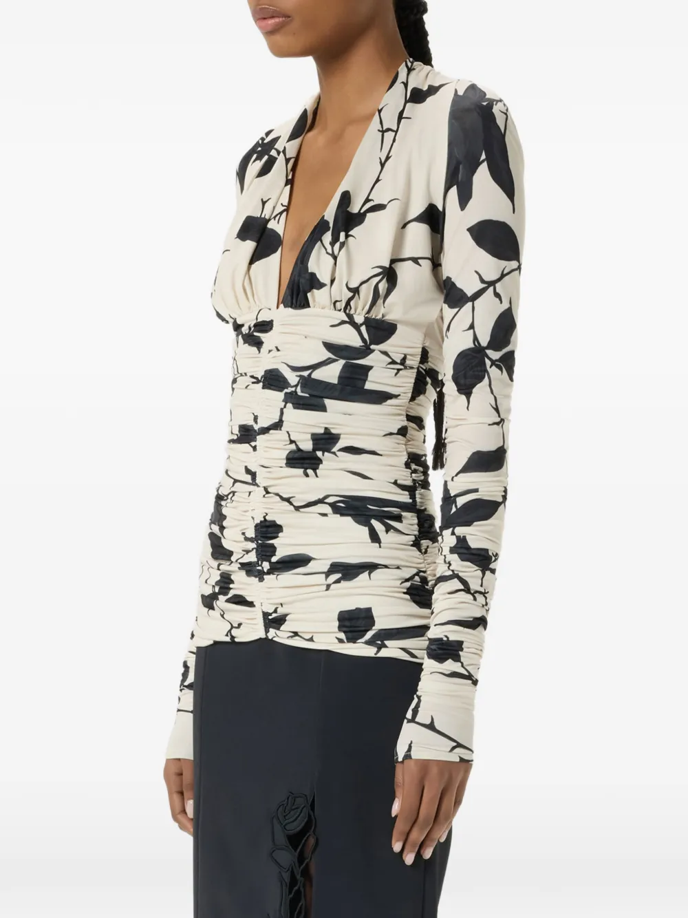 Blumarine Shirt met bloemenprint Beige