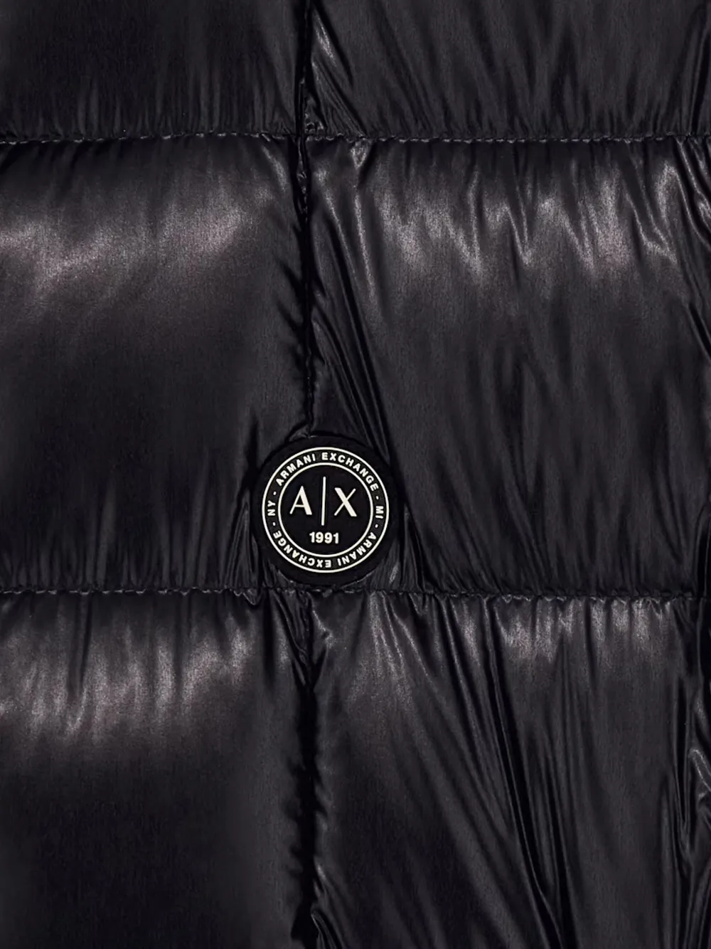 Armani Exchange Gewatteerd jack met logopatch Zwart