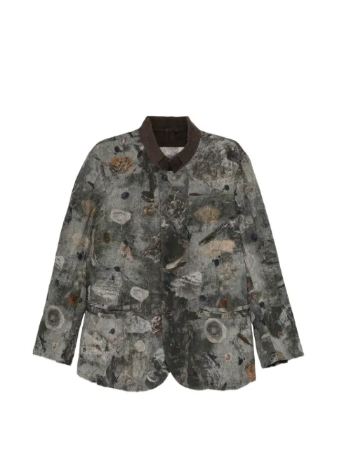 Ziggy Chen digital-print stand-collar blazer