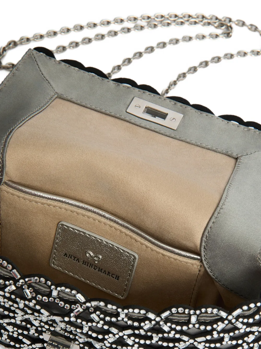 Anya Hindmarch Glebe verfraaide mini-crossbodytas Grijs
