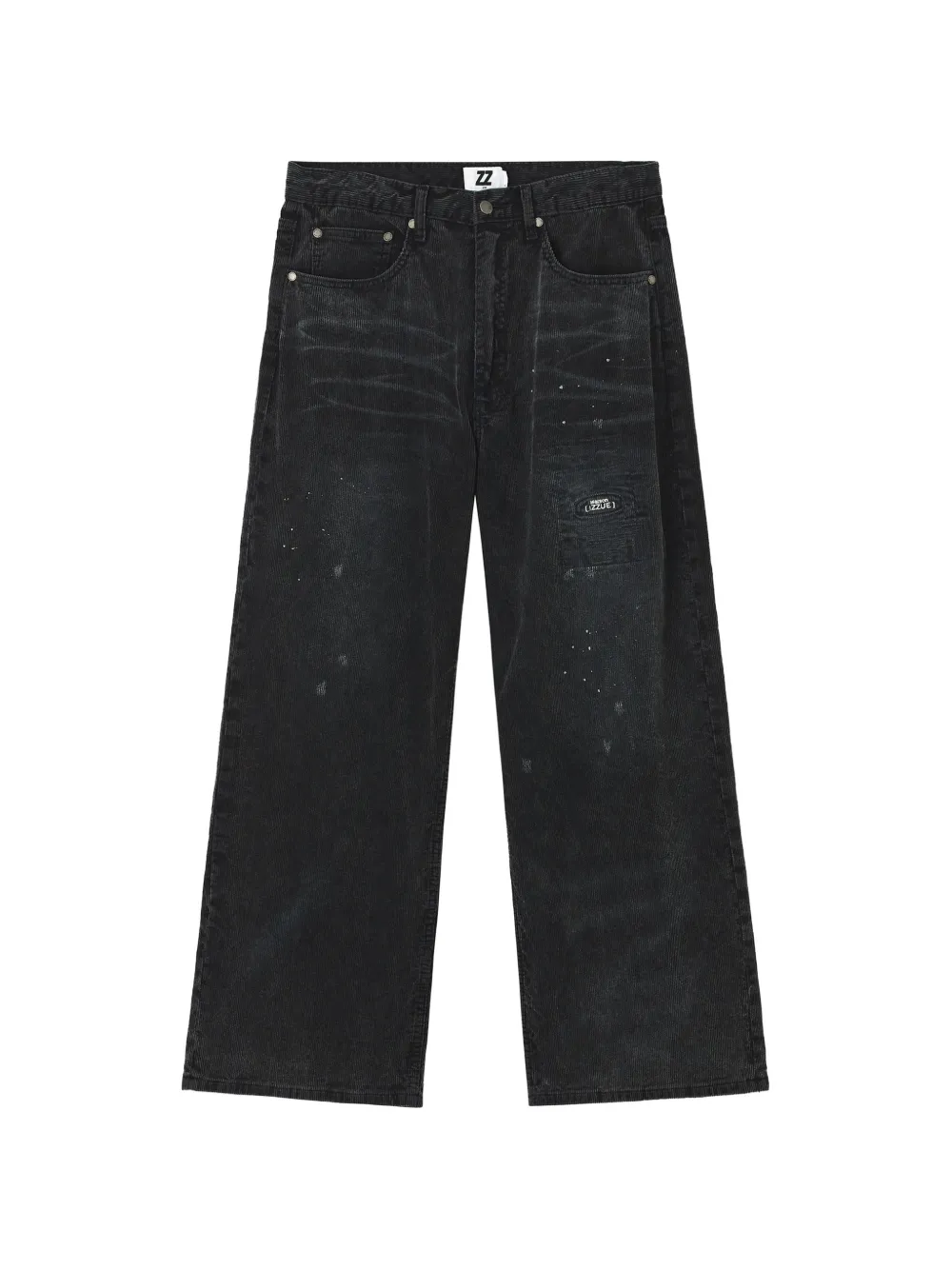 izzue faded paint-splatter jeans - Nero