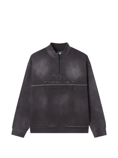 izzue faded-effect half-zip sweater