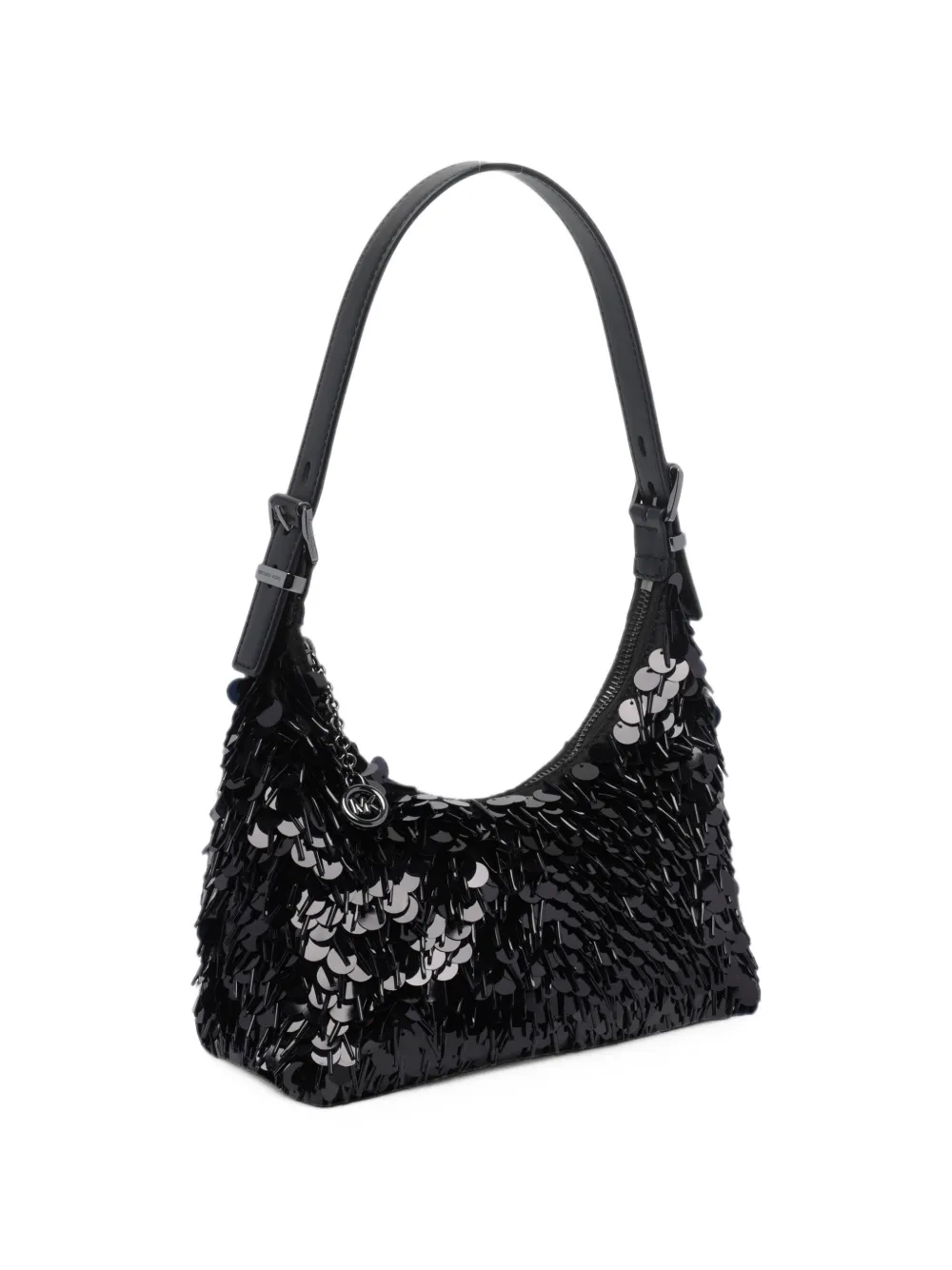 Michael Kors Nolita small paillette embellished pochette bag Zwart