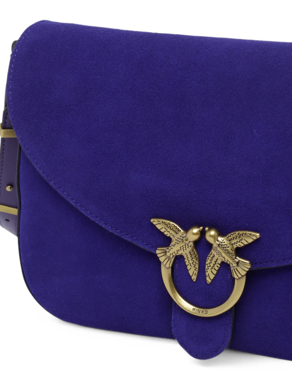 PINKO Love Classic suède tas Blauw