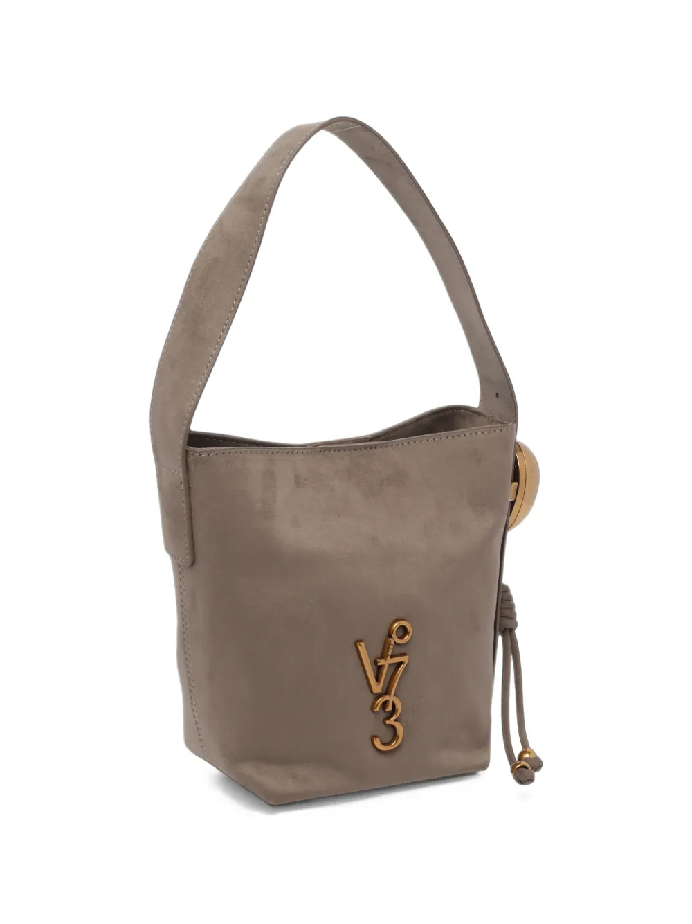 V°73 Azzurrite logo-plaque bucket bag Beige