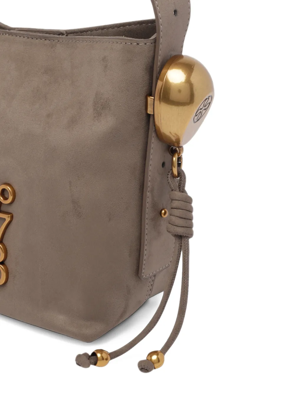 V°73 Azzurrite logo-plaque bucket bag Beige