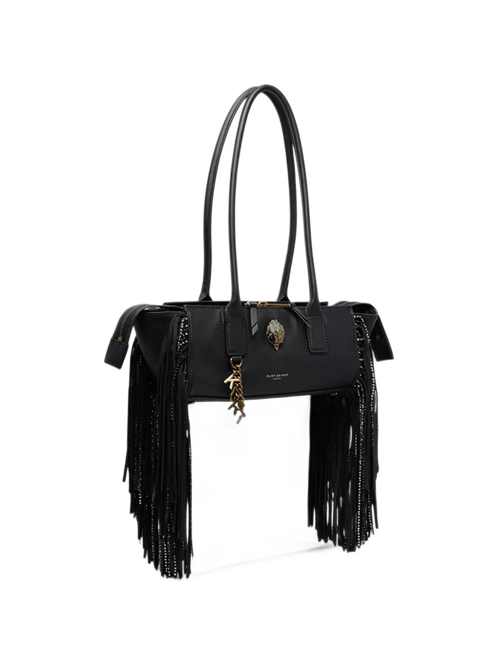 Kurt Geiger London Sloane eastwest shoulder fringe bag Zwart