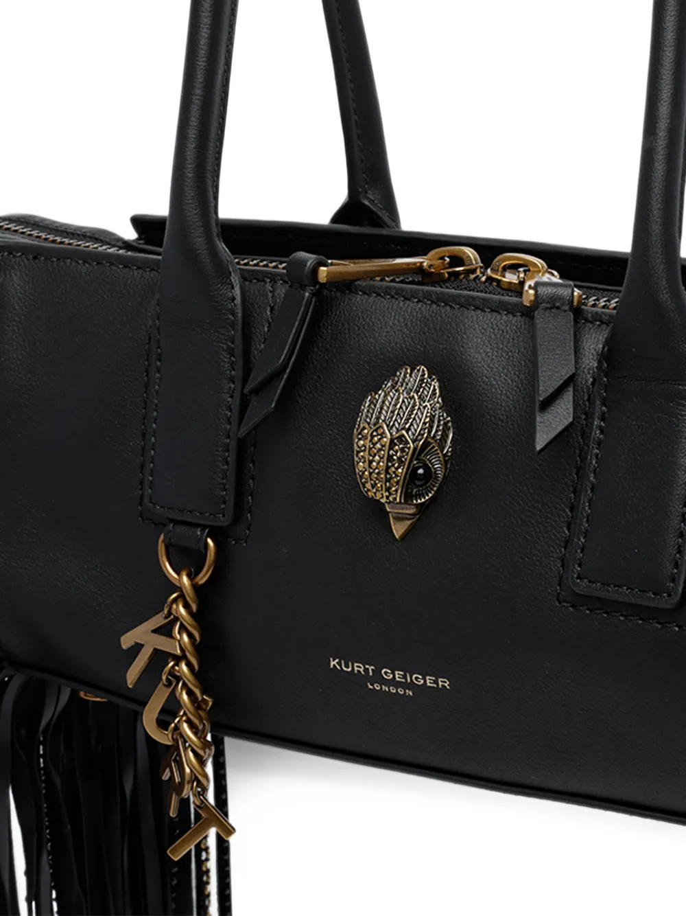 Kurt Geiger London Sloane eastwest shoulder fringe bag Zwart
