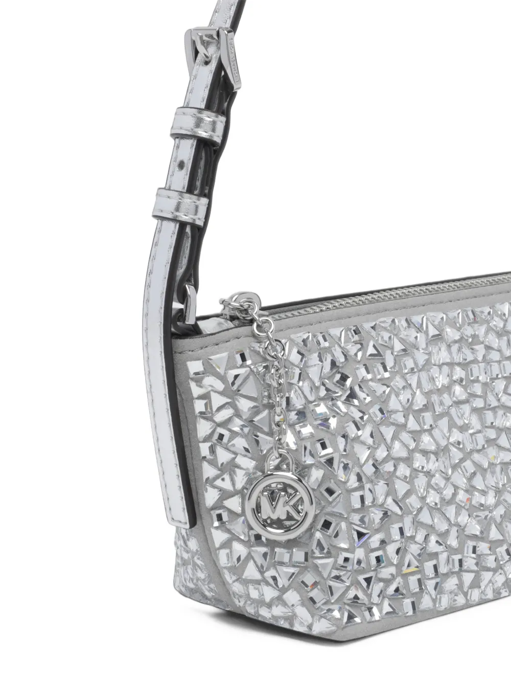 Michael Kors Laila crystal-embellished clutch bag Zilver